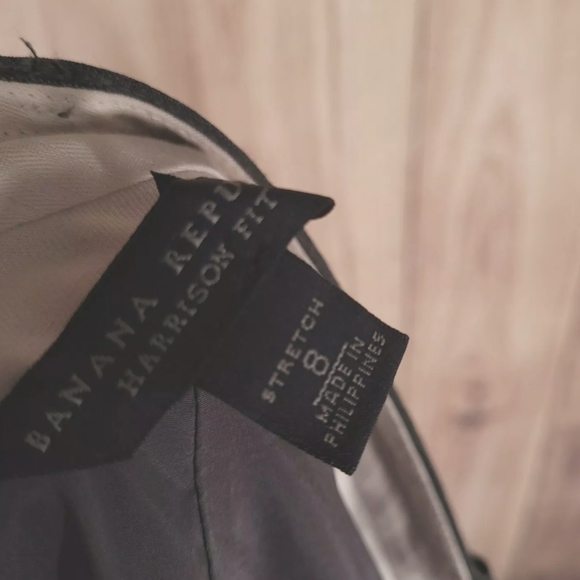 Banana Republic Size 8 Pants Gray White Striped - Picture 5 of 7